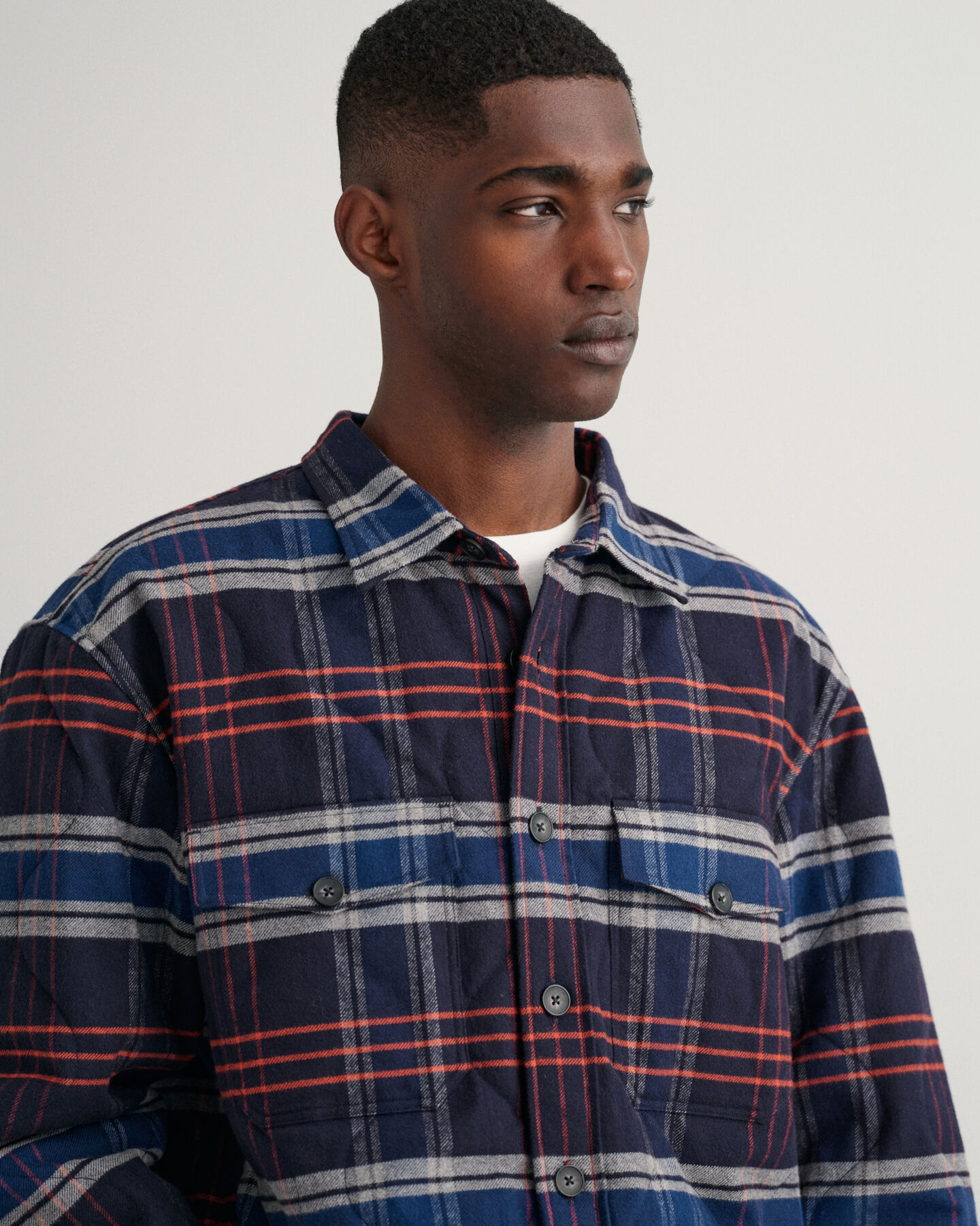 Sobrecamisa em flanela acolchoada