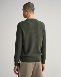 Pulover com decote redondo em malha de neps mesclada