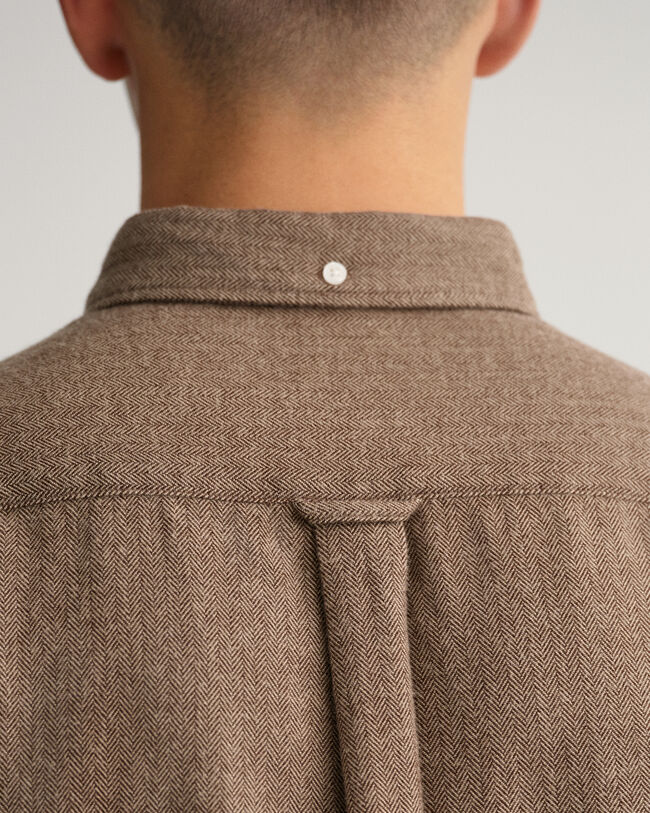 Camisa com padrão espinha de peixe regular fit