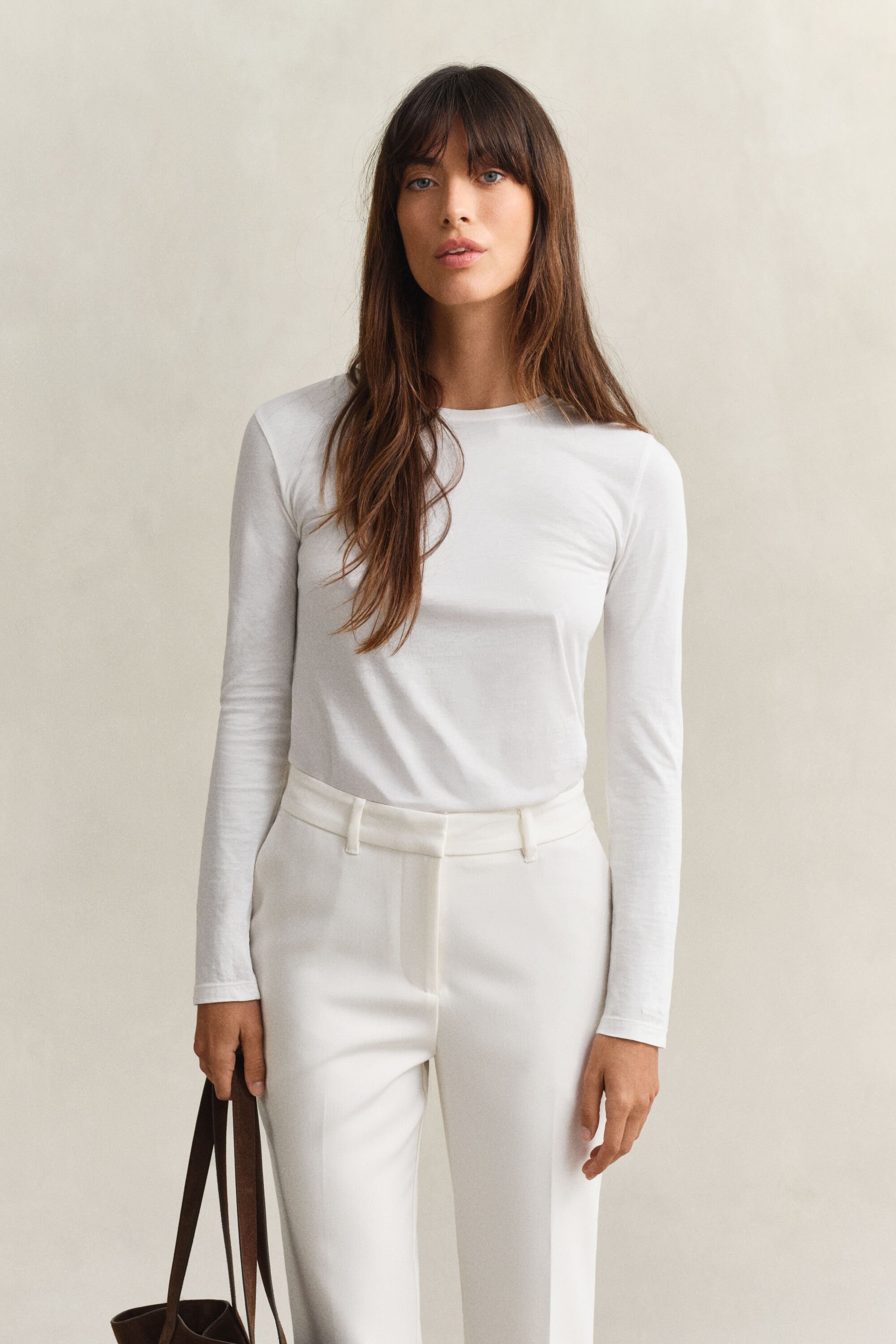 Camisola de manga comprida em algodão