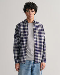 Camisa de flanela com padrão micro tartan regular fit
