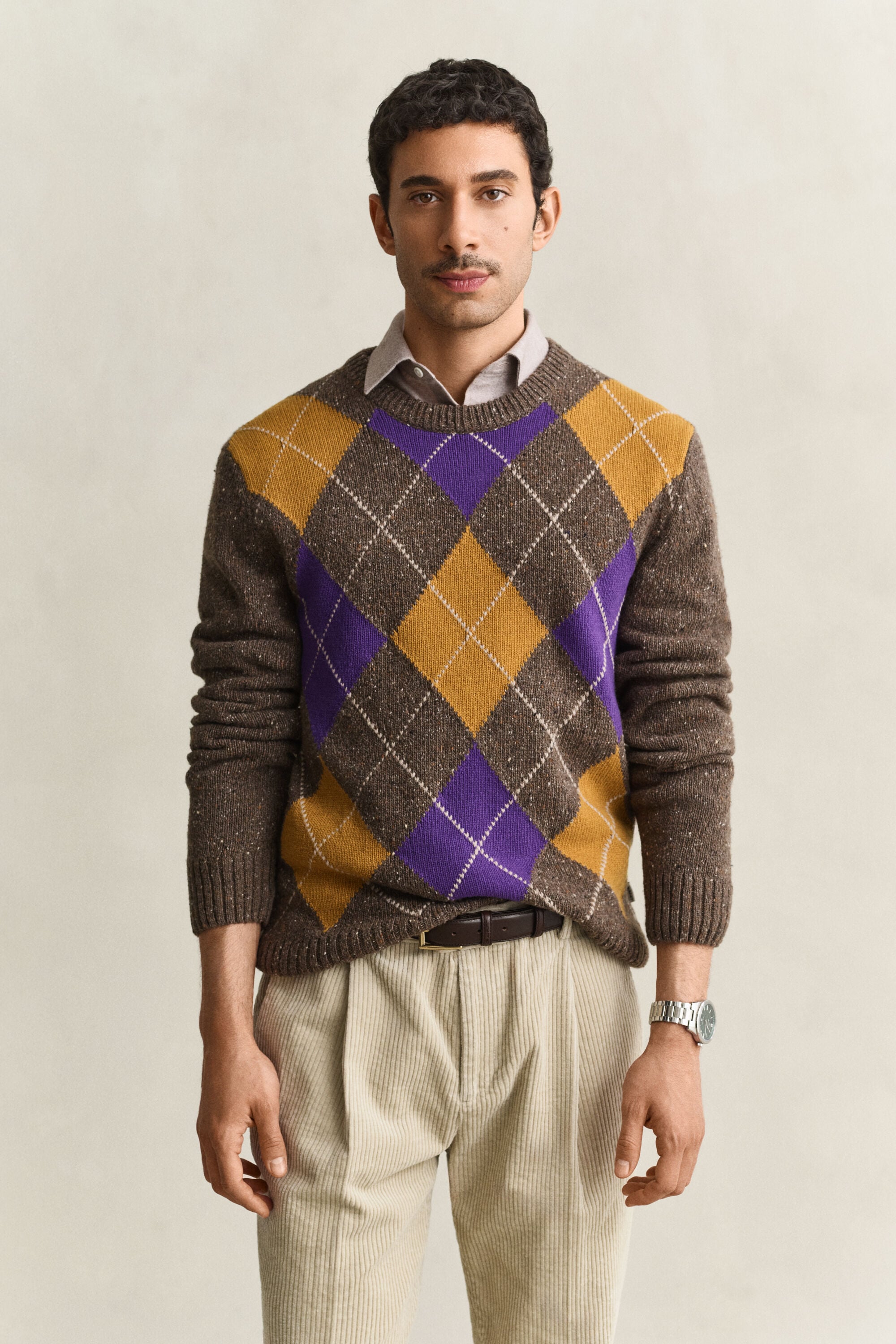 Camisola de malha com decote redondo Argyle Nepps