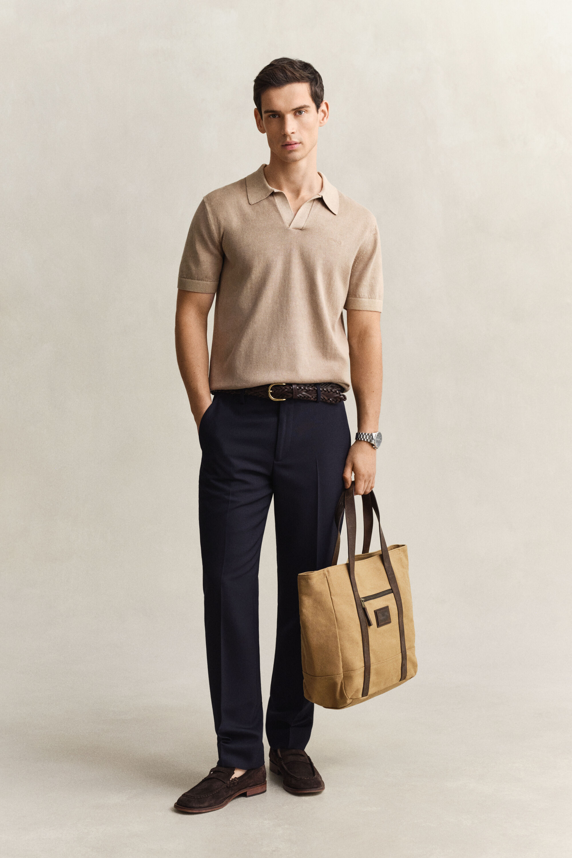 Camisola de malha tipo polo Sunfaded