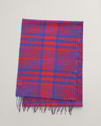 Cachecol em lã de merino com padrão de xadrez