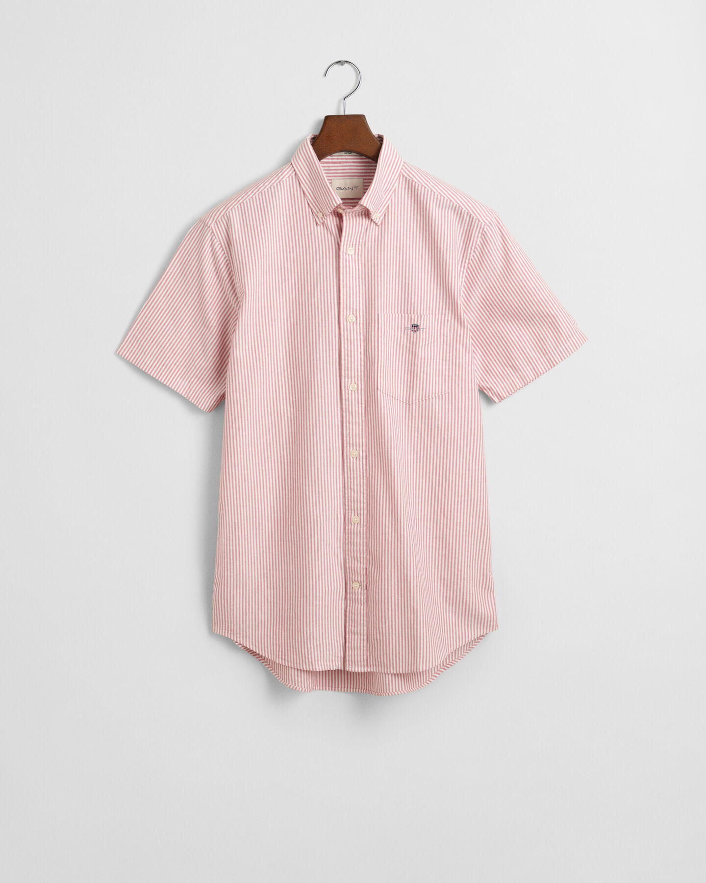 Camisa de manga curta às riscas Classic Oxford regular fit