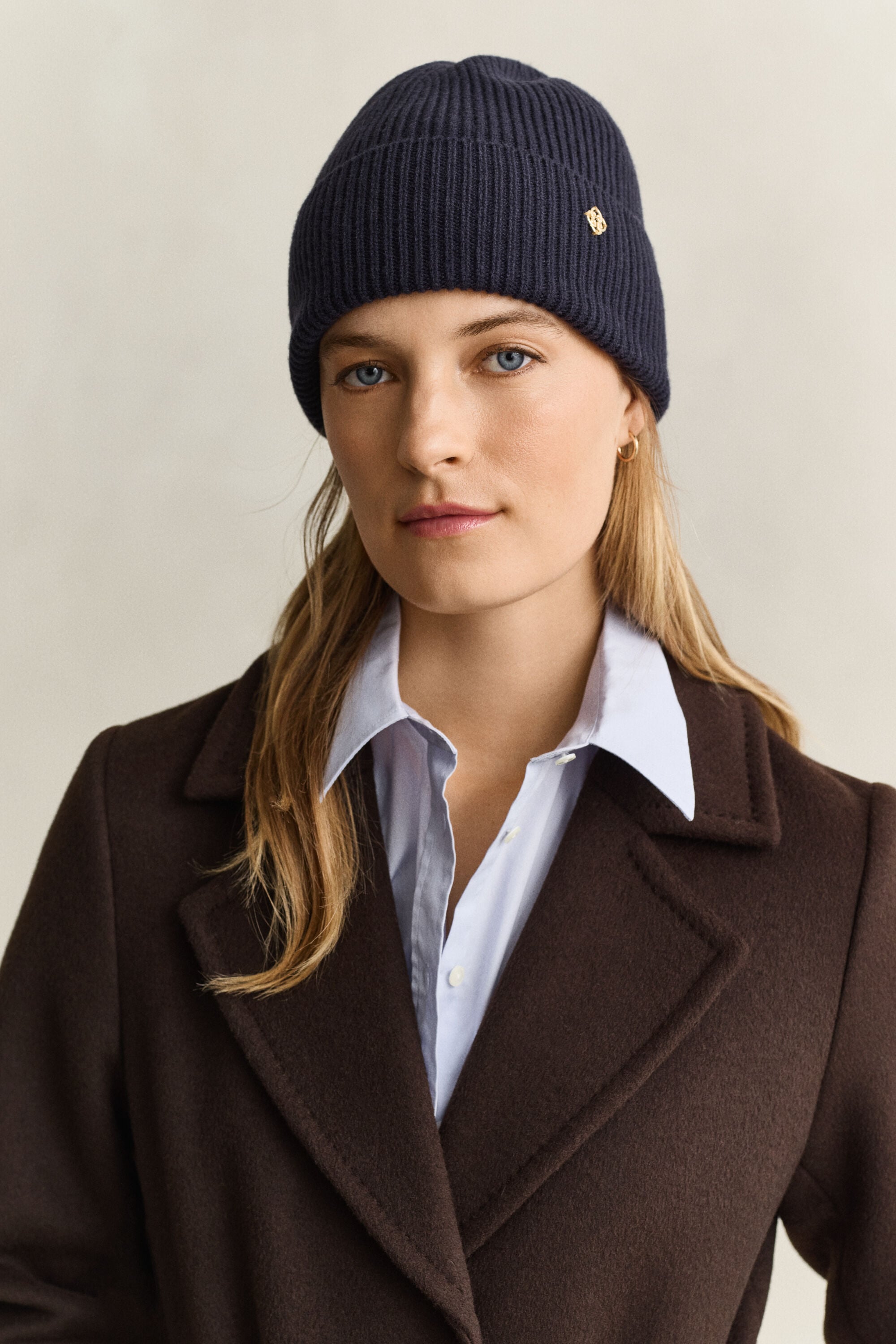 Gorro em lã canelada