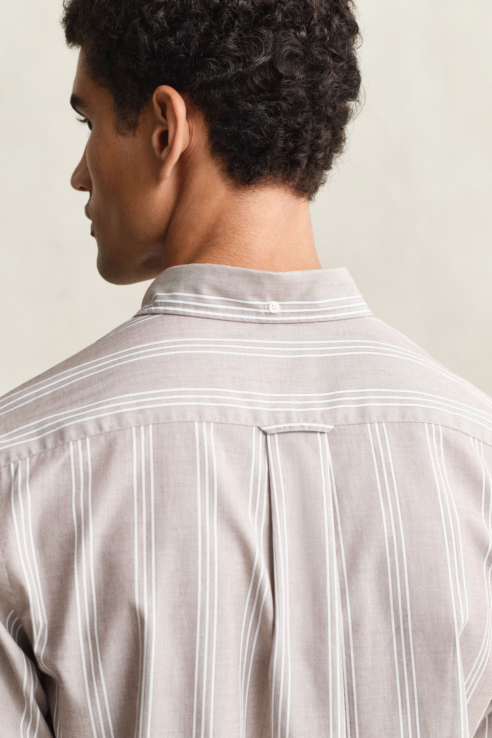 Camisa em popelina às riscas Fil-à-Fil regular fit