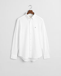 Camisa em algodão piqué e jersey regular fit