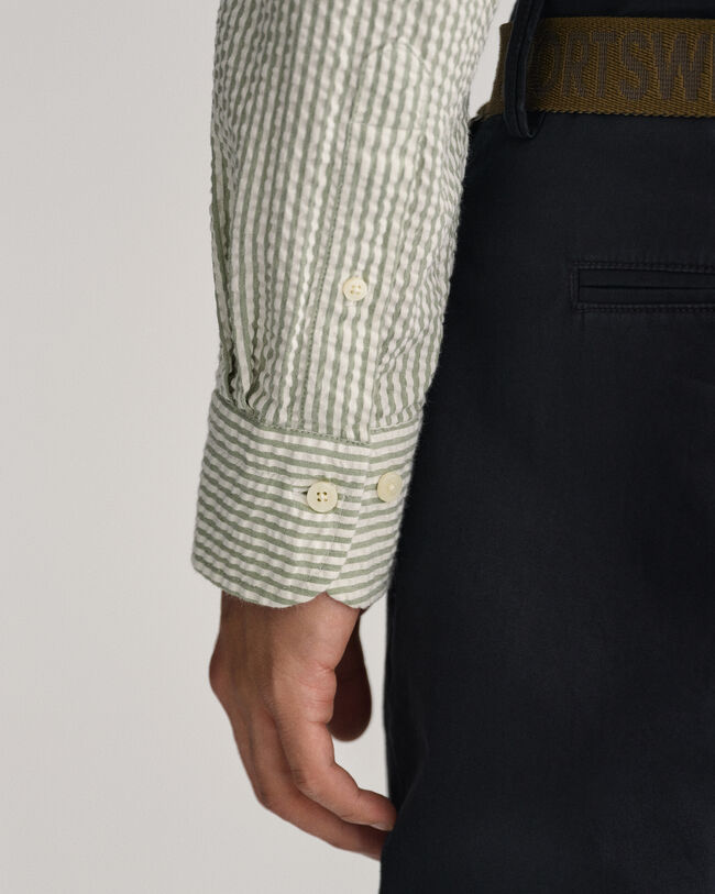 Camisa Seersucker corte normal