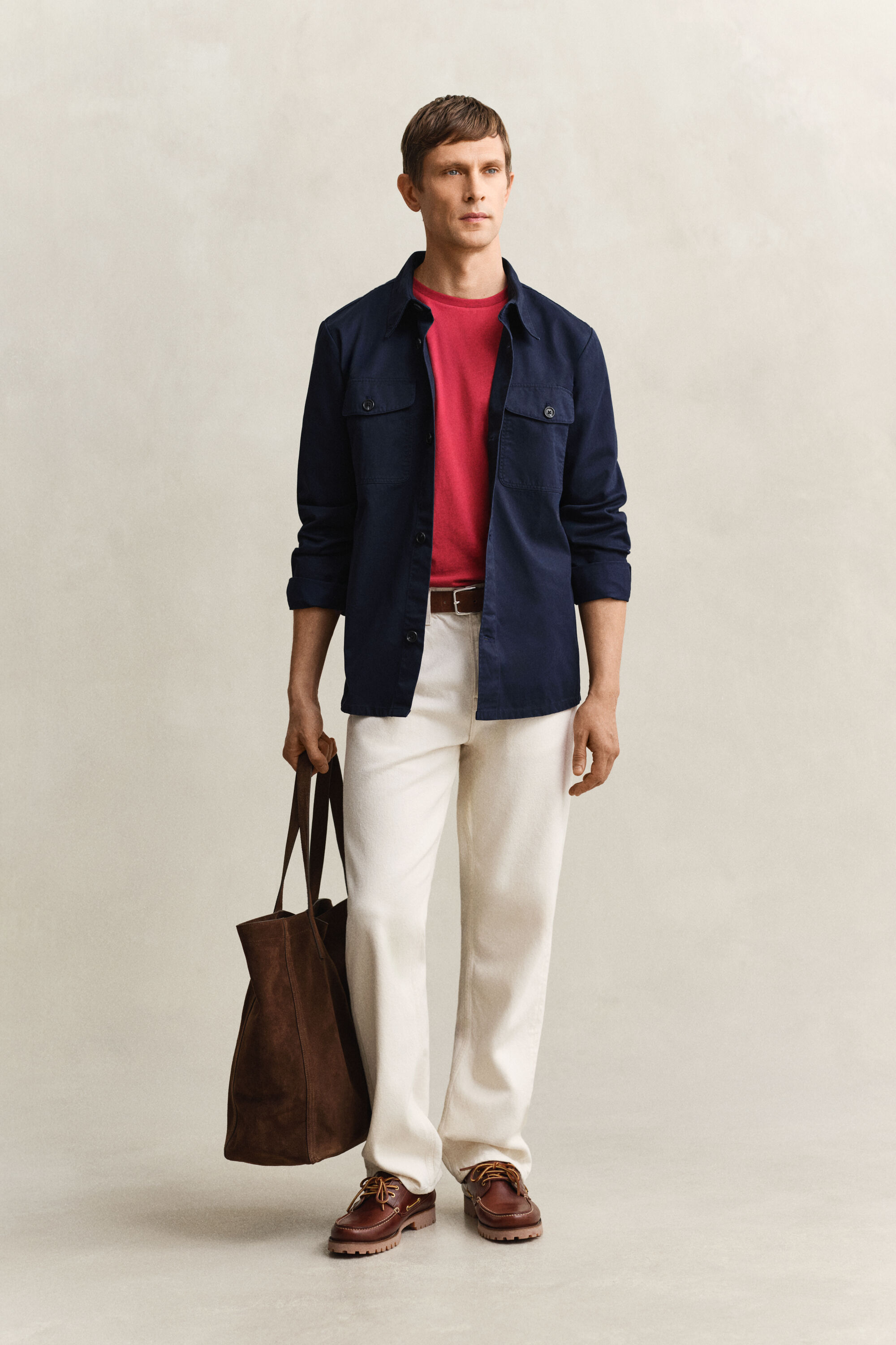 Sobrecamisa em sarja de algodão