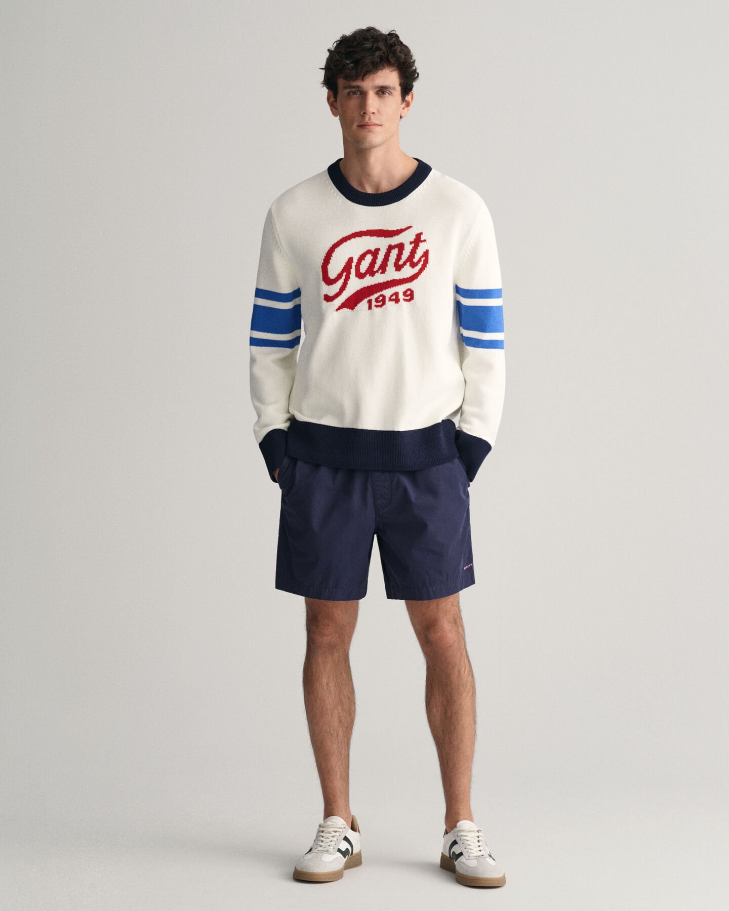 Camisola de malha com decote redondo GANT Varsity