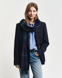 Cachecol em mistura de caxemira com padrão de xadrez