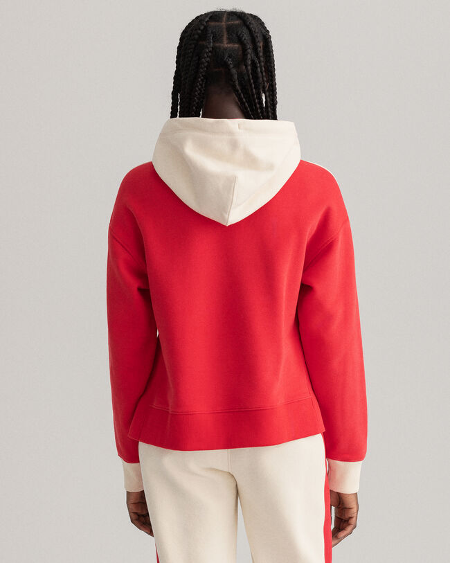 Sweatshirt com capuz e bloco de cor