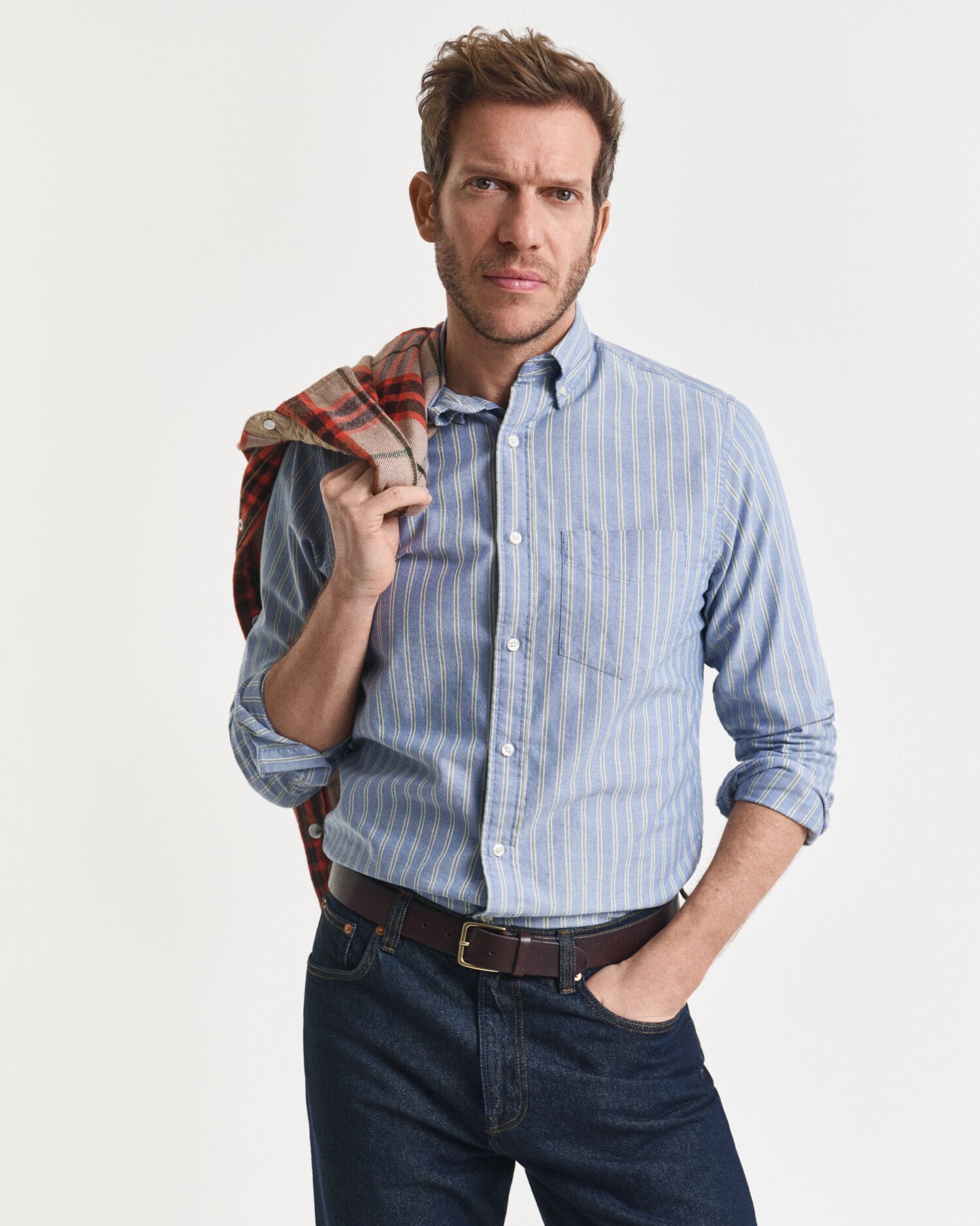 Camisa Oxford Archive às riscas regular fit