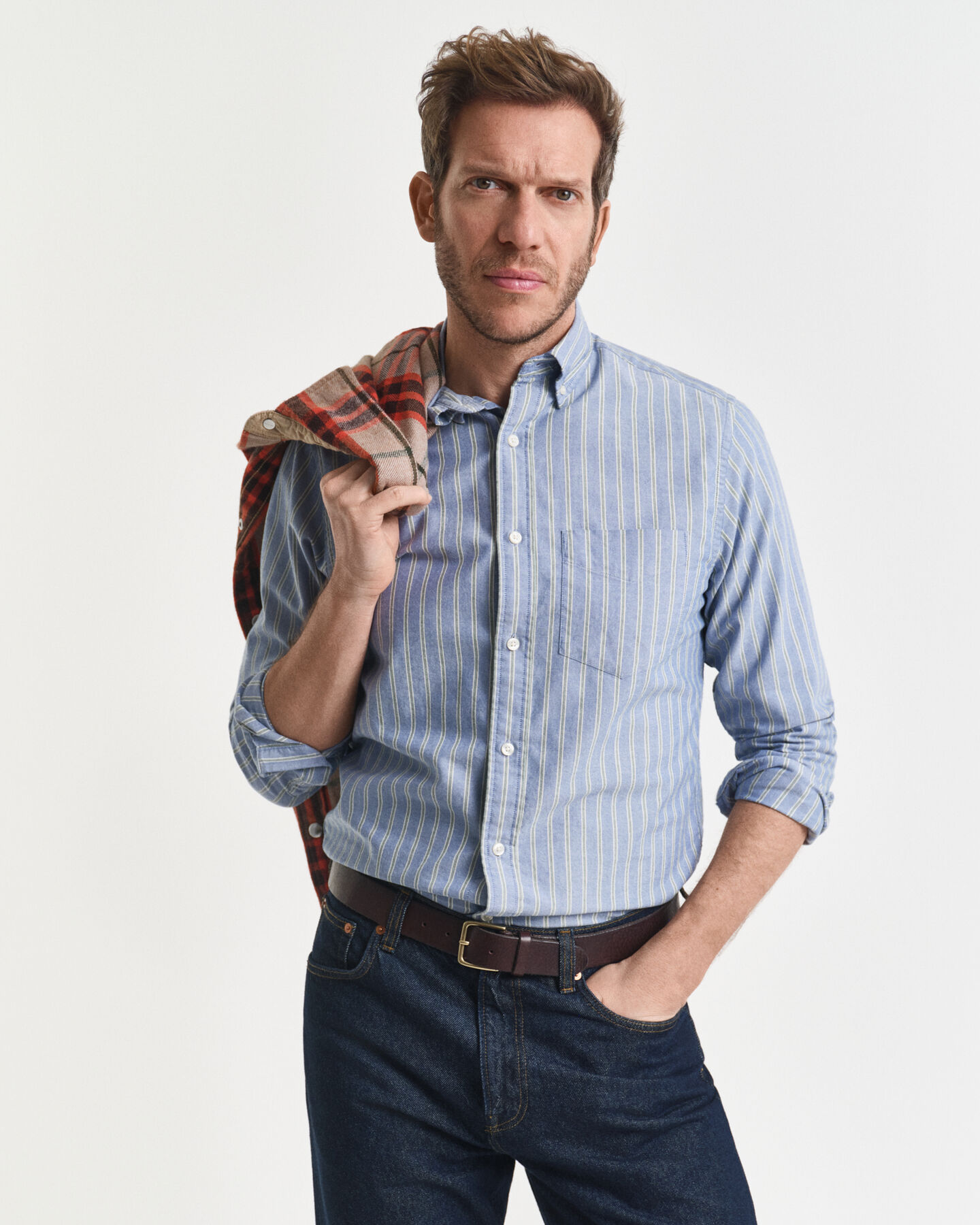 Camisa Oxford Archive às riscas regular fit