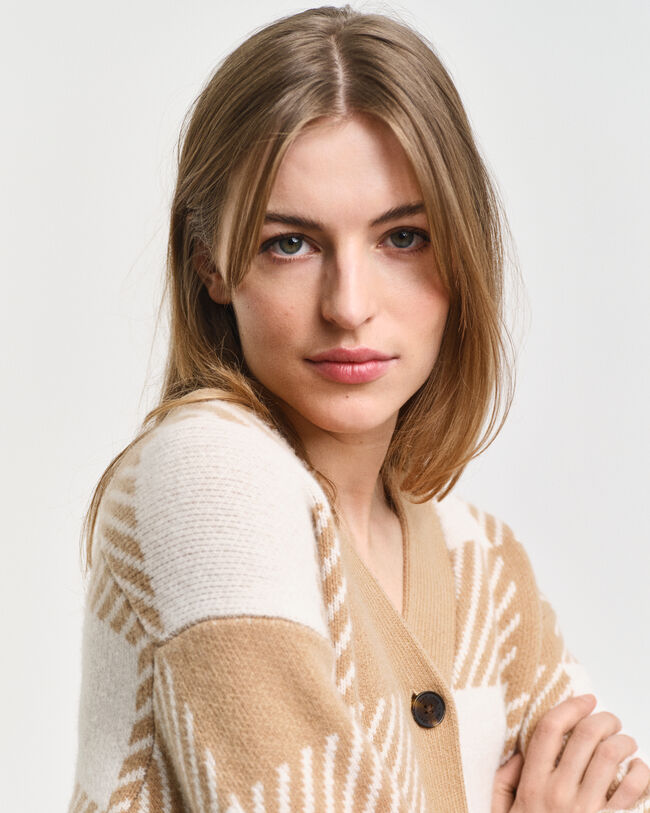 Casaco de malha com decote em V Buffalo Checked