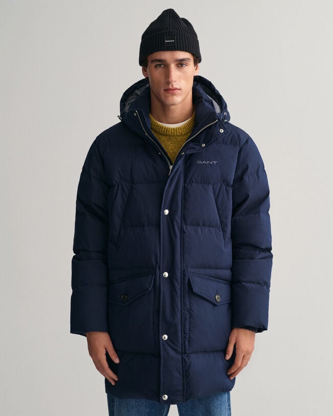 Blusão de penas comprido Alta