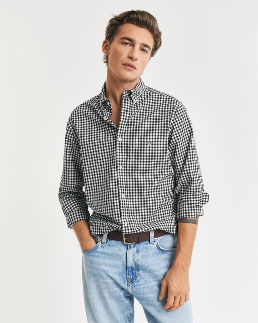Camisa em popelina gingham Classic regular fit