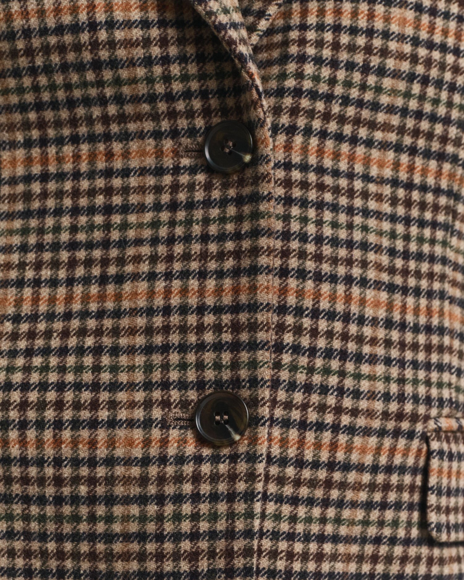 Blazer em lã com padrão Houndstooth regular fit