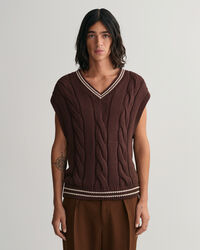 Colete em malha entrançada