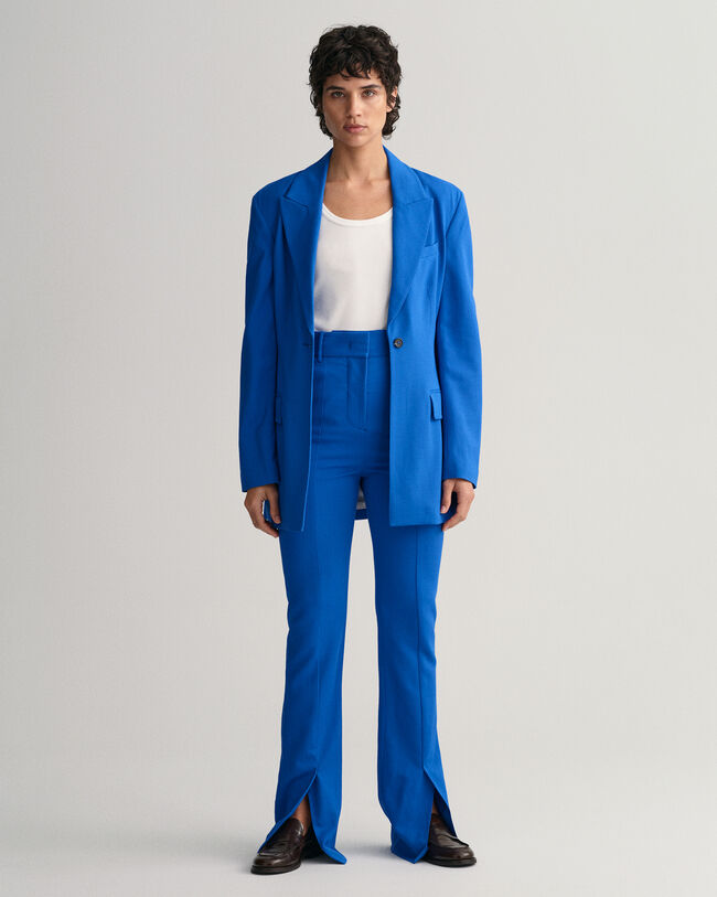 Calças de fato com perna a direito