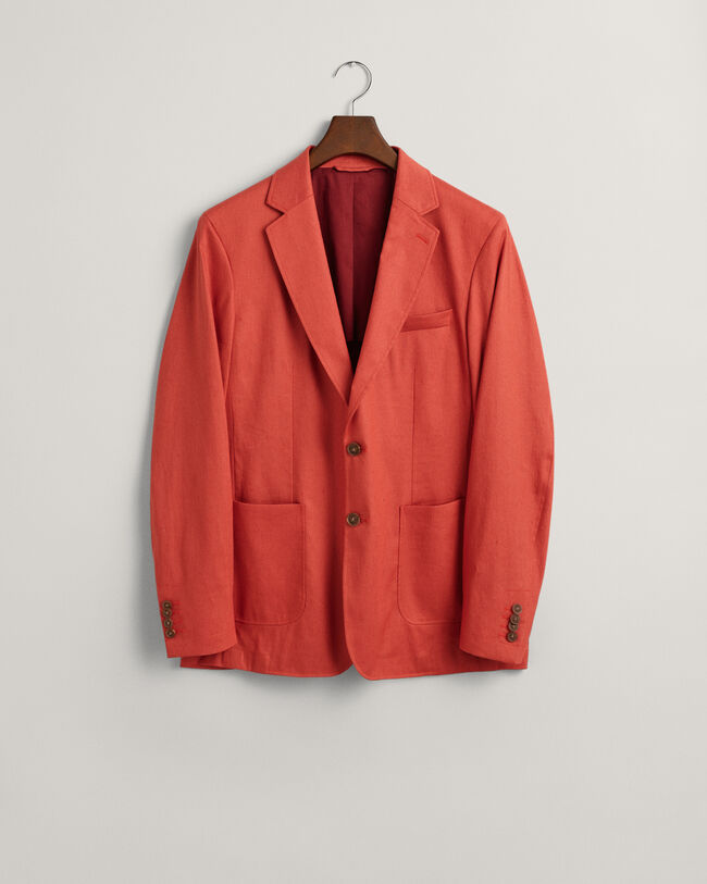 Blazer de fato em linho e algod&atilde;o