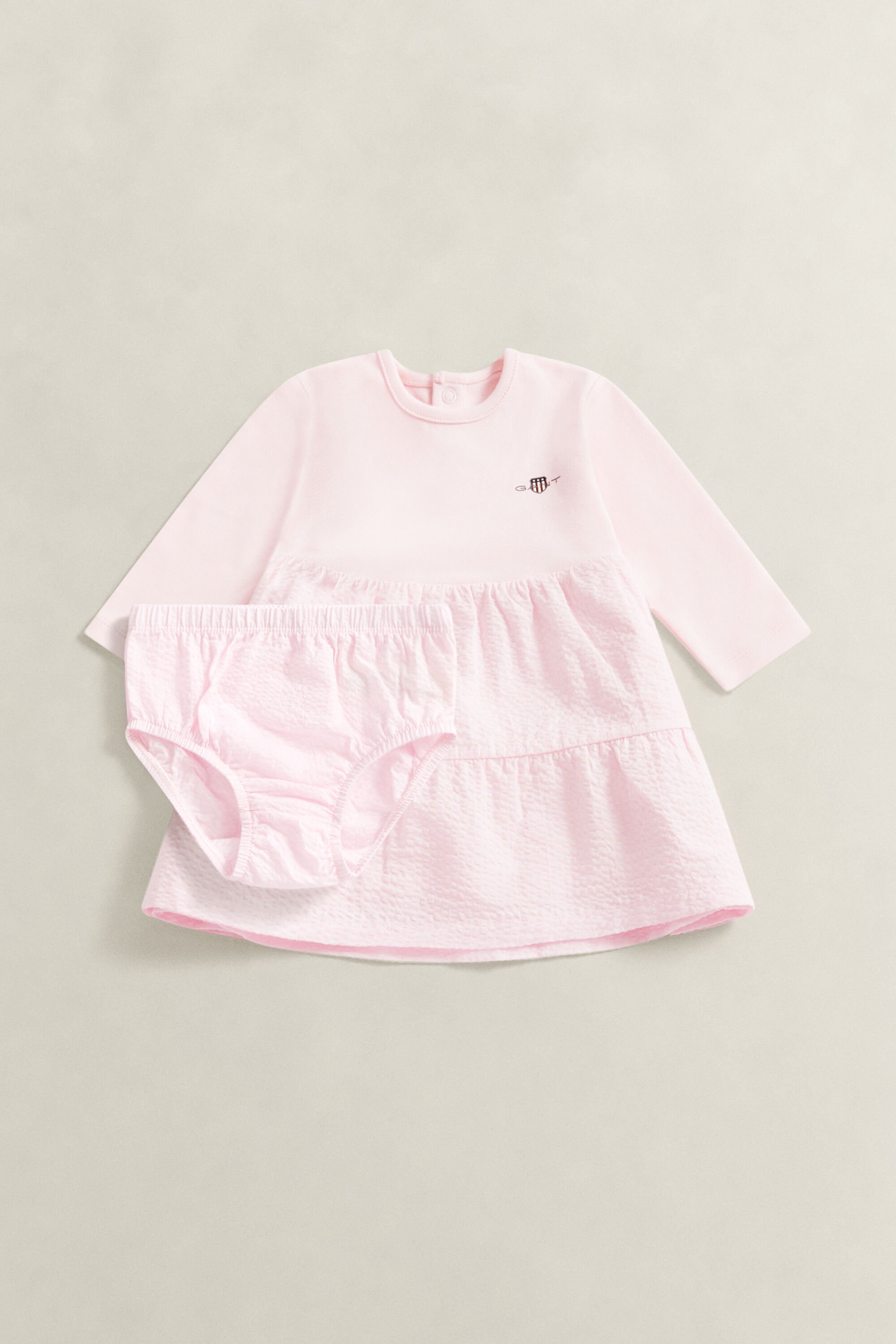 Conjunto vestido e tapa fralda Seersucker Baby Girls