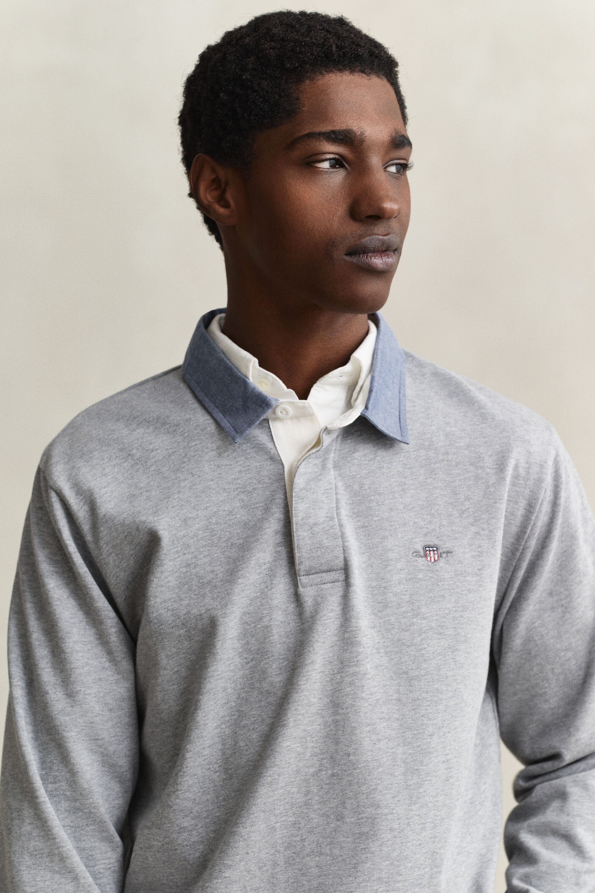 Heavy Rugger com colarinho em chambray