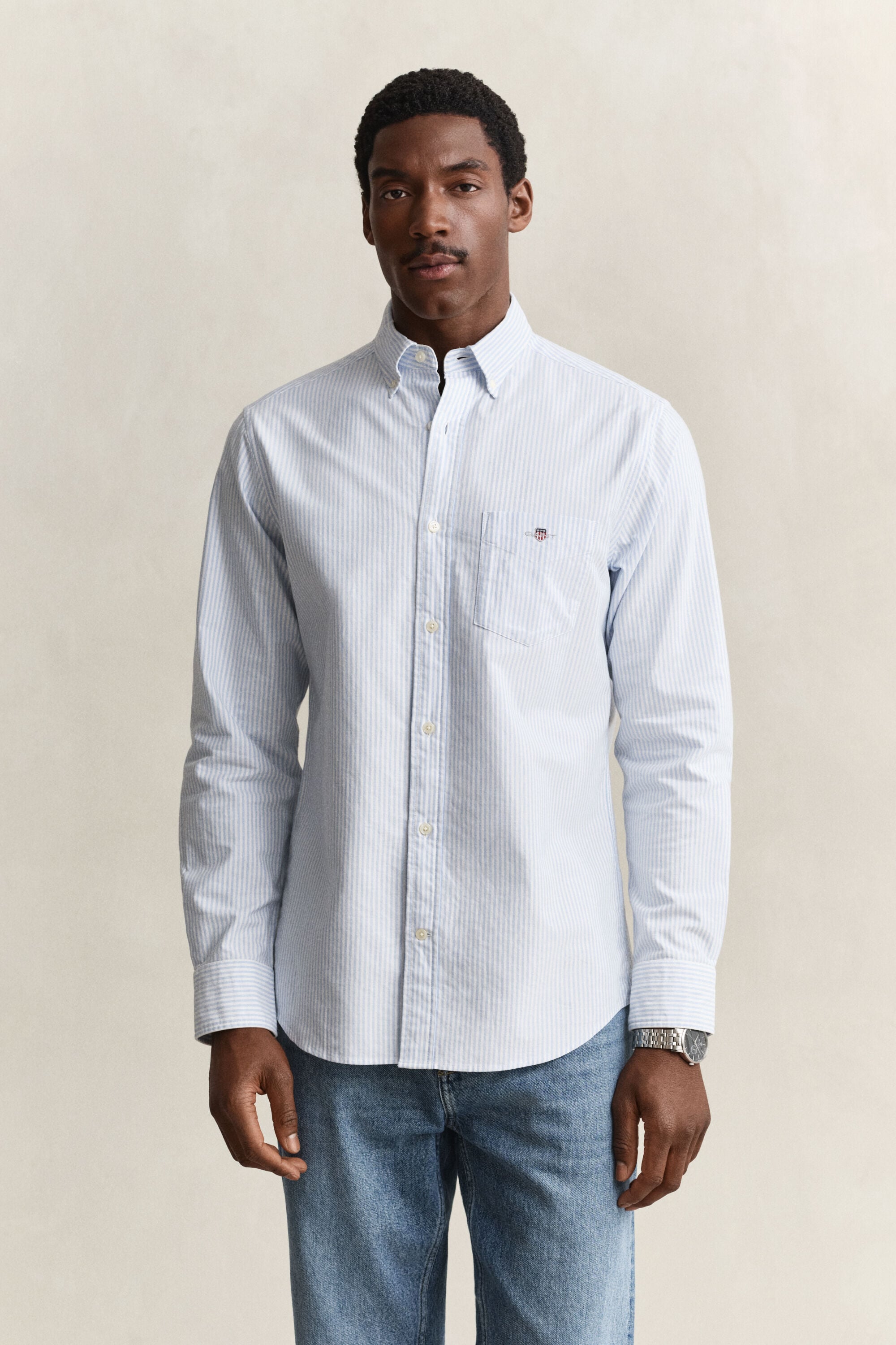 Camisa Oxford às riscas Classic regular fit