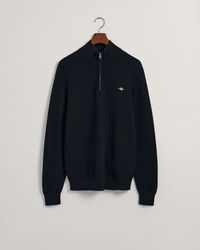 Sweatshirt com meio fecho em algodão Textured