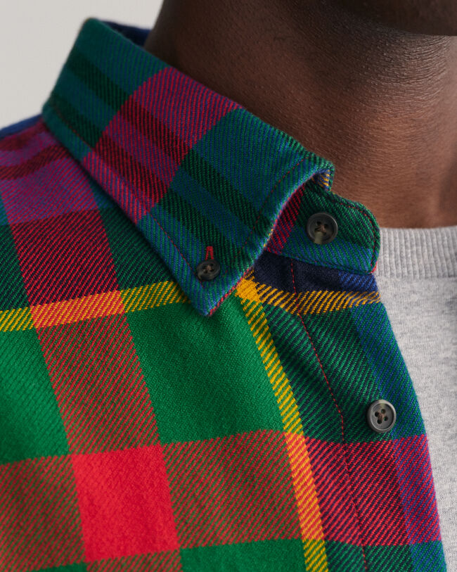 Camisa de sarja com padr&atilde;o axadrezado relaxed fit