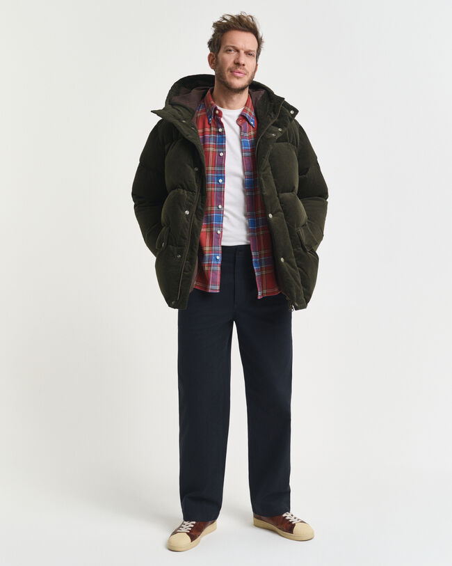 Camisa de sarja com padrão axadrezado relaxed fit