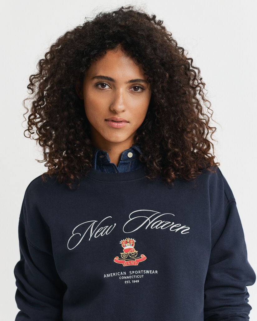 Sweatshirt com decote redondo Crest Graphic