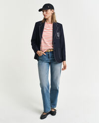 T-shirt com mangas a 3/4 e riscas de marinheiro