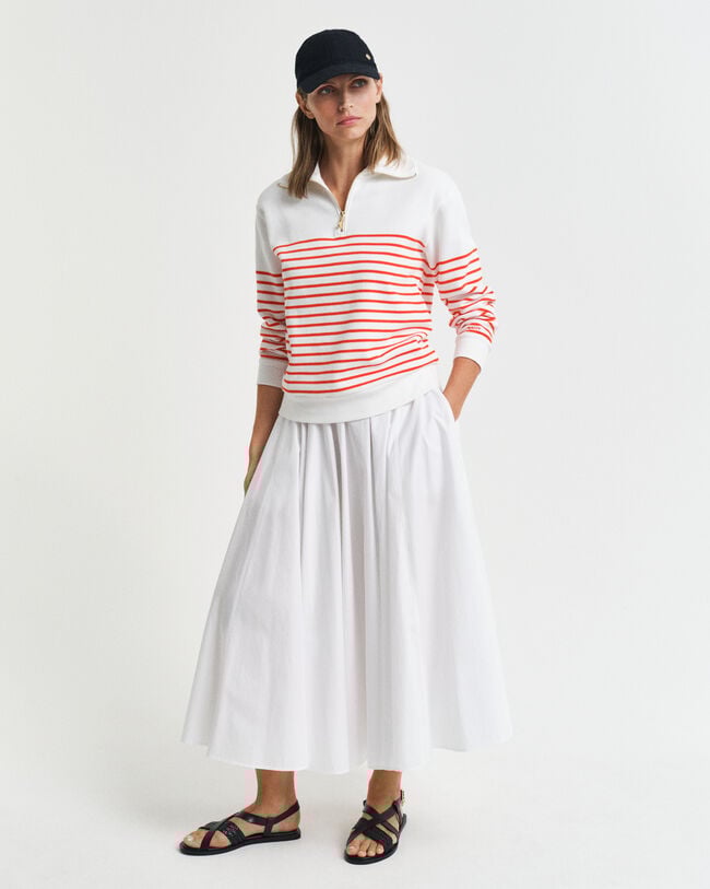 Saia de comprimento médio em algodão