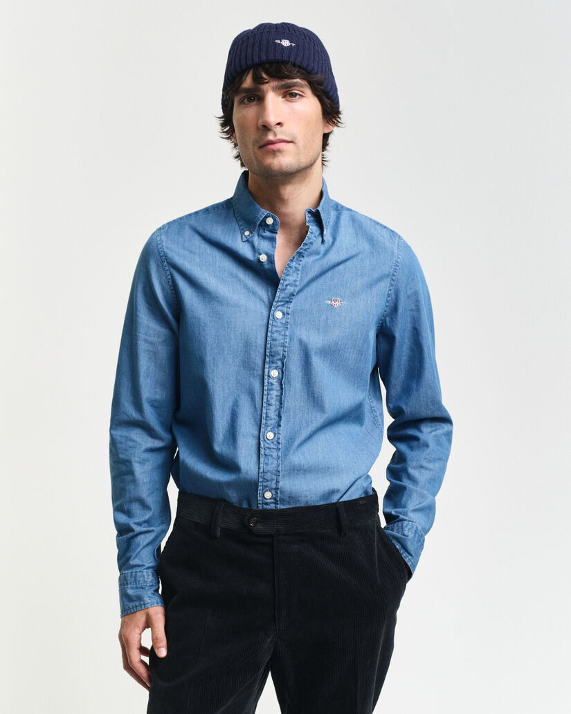 Camisa &iacute;ndigo slim fit