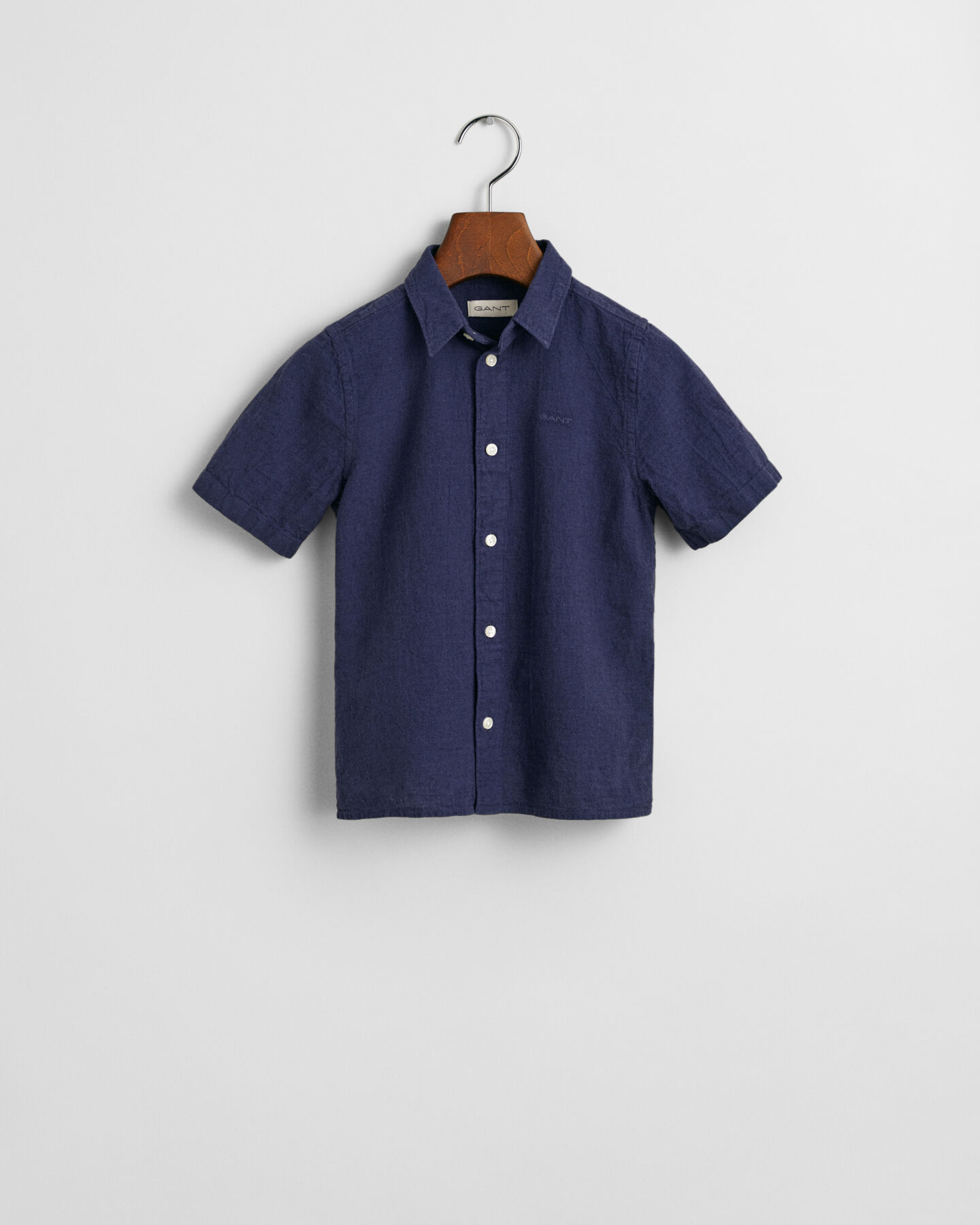 Camisa de manga curta em linho e algod&atilde;o Kids