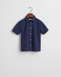 Camisa de manga curta em linho e algod&atilde;o Kids