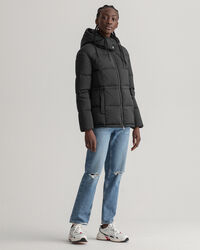 Casaco de penas com comprimento m&eacute;dio