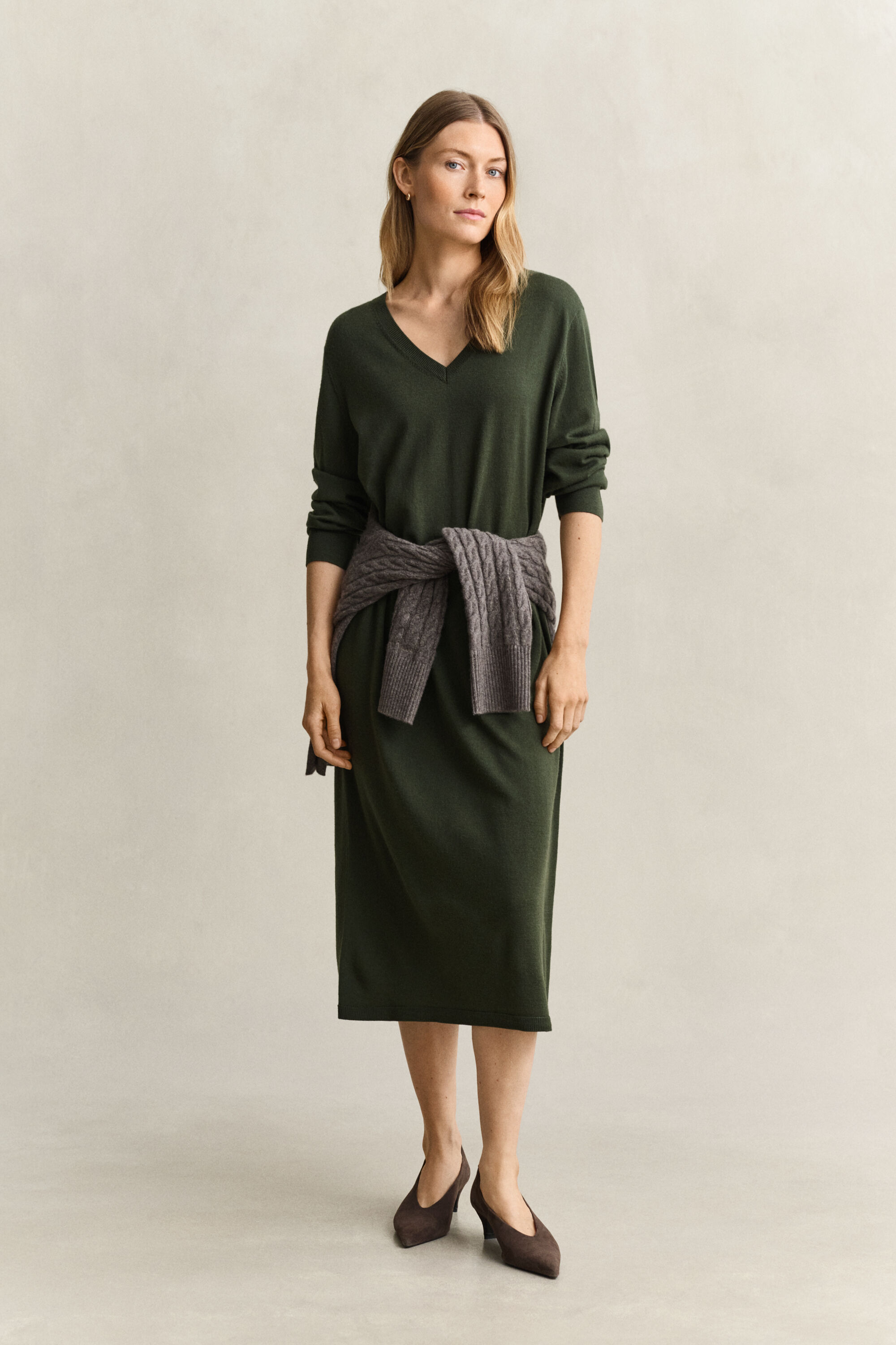 Vestido em lã de merino extrafina