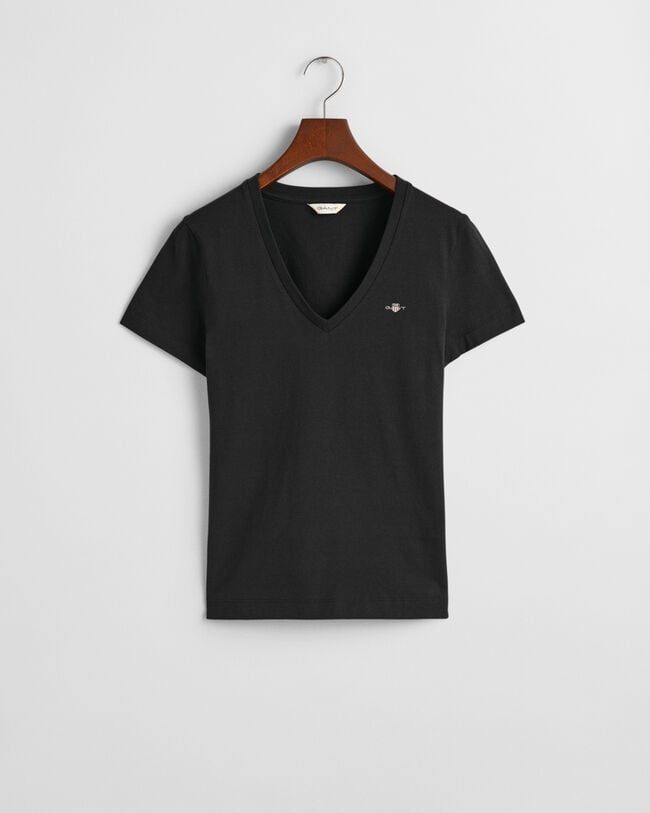 T-shirt com decote em V Shield