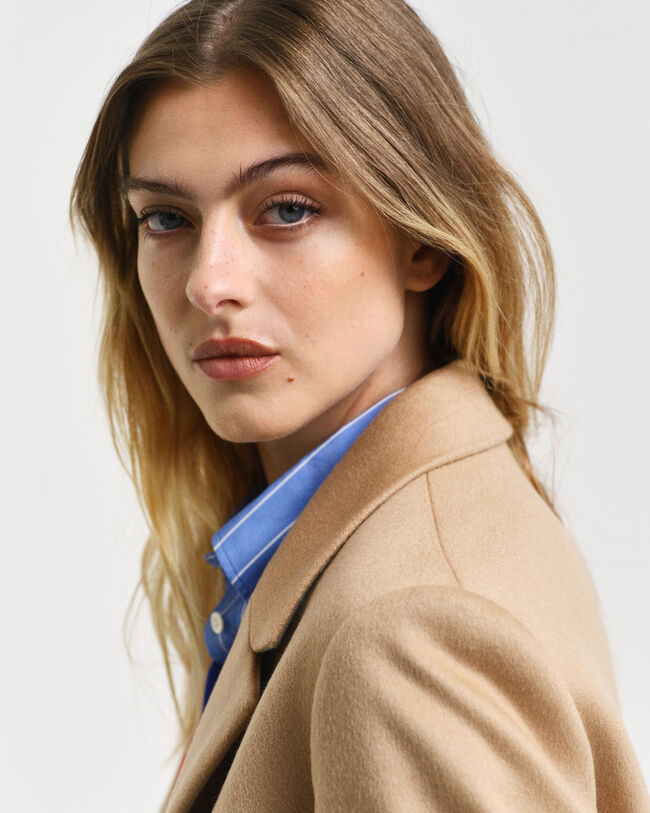 Sobretudo clássico em lã tailored fit