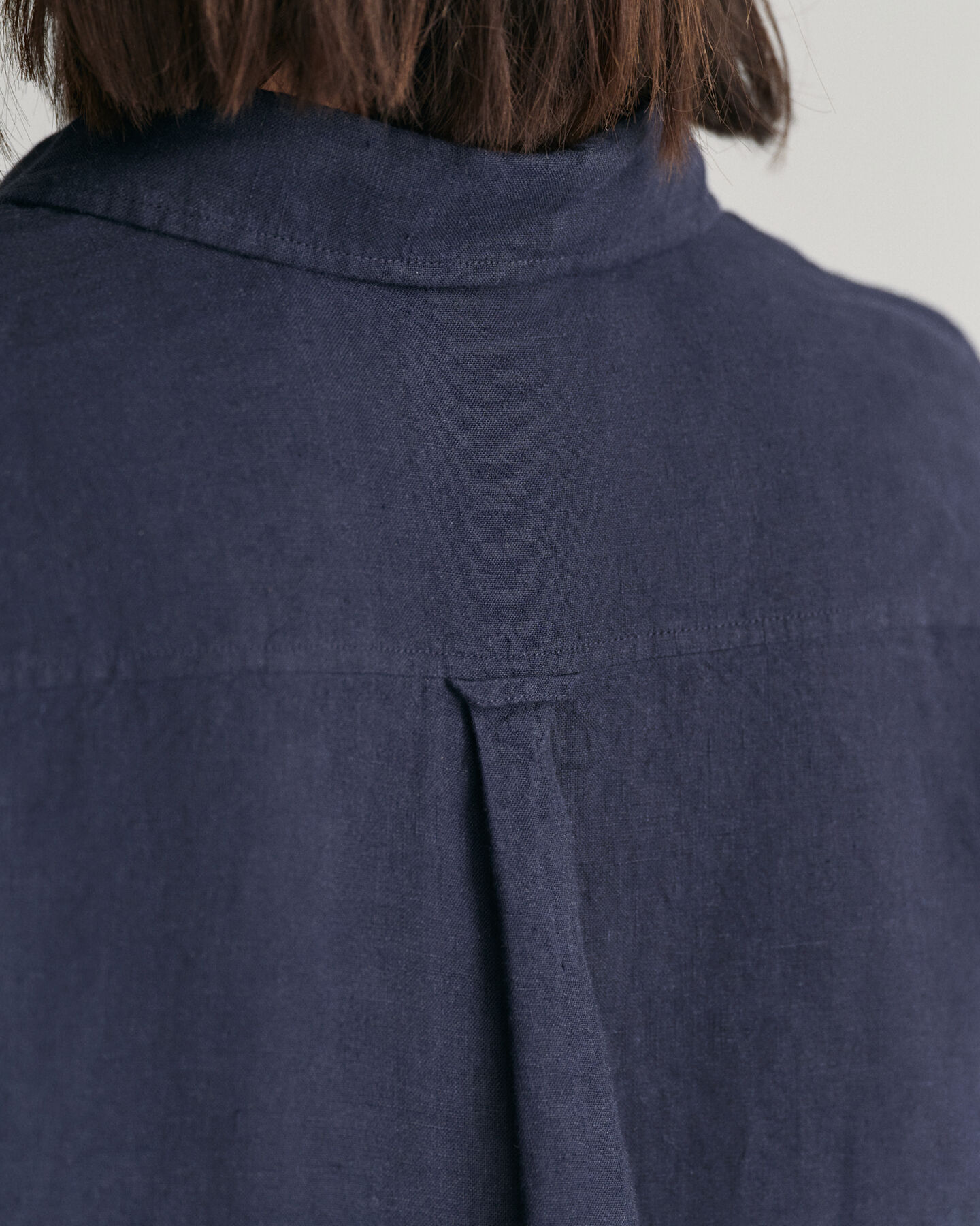 Camisa em chambray de linho regular fit