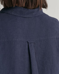 Camisa em chambray de linho regular fit