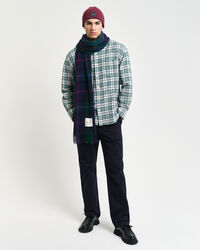 Camisa em padrão de xadrez texturizado oversized