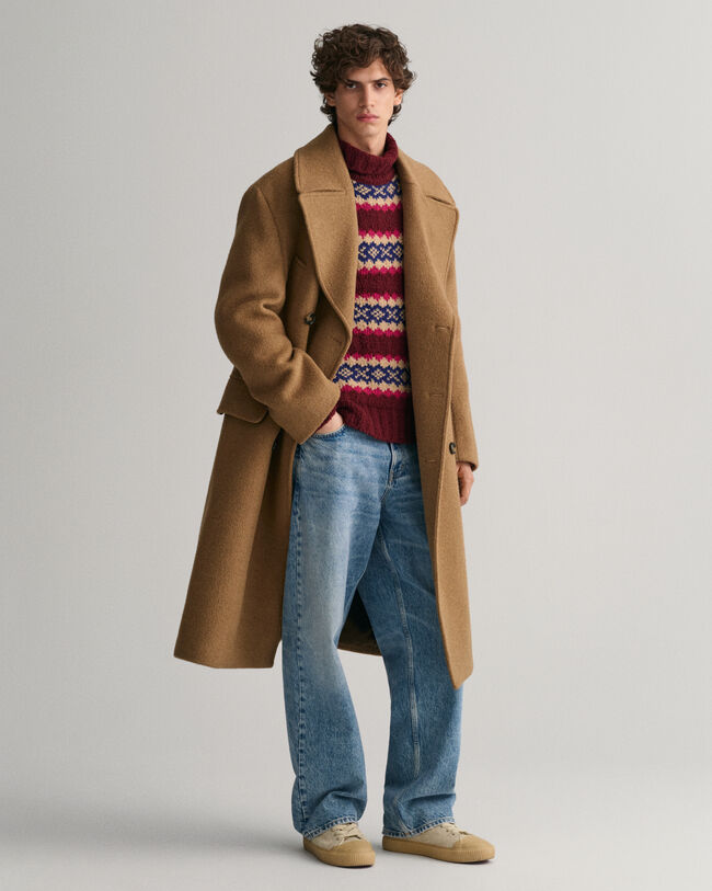 Pulover com gola chaminé com padrão Fair Isle