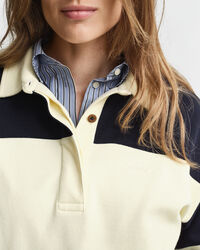 Rugger em algodão piqué com bloco de cor texturizado