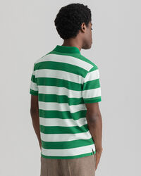 Polo em algodão piqué com estampado Barstripe