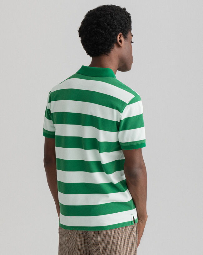 Polo em algodão piqué com estampado Barstripe