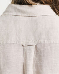 Vestido-camisa de manga curta em linho